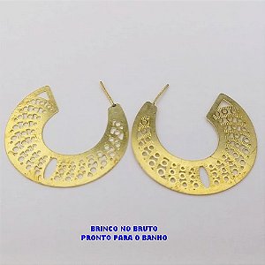 BRINCO NO BRUTO PRONTO PARA O BANHO(CX172)BRINCO DE ARGOLLA DE 4CM/ LARGURA 2CM 100% LATÃO (PESO 4.4GR - BRU25194