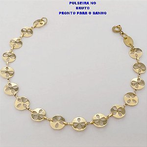 PULSEIRA NO BRUTO PRONTO PARA O BANHO(CX172)PULSEIRA SIMPLES E DELICADA /TAMANHO 18CM 100% LATÃO (PESO 2.9GR - BRU25195