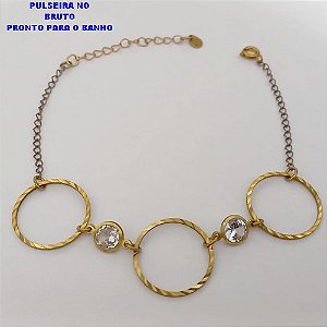 PULSEIRA NO BRUTO PRONTO PARA O BANHO(CX172)PULSEIRA SIMPLES E DELICADA /TAMANHO 18CM 100% LATÃO (PESO 2.7GR - BRU25196