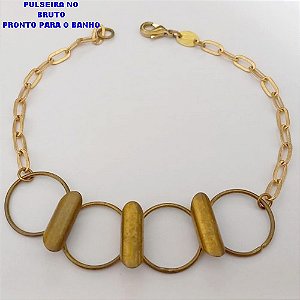 PULSEIRA NO BRUTO PRONTO PARA O BANHO(CX172)PULSEIRA SIMPLES E DELICADA /TAMANHO 18CM 100% LATÃO (PESO 5.9GR - BRU25197