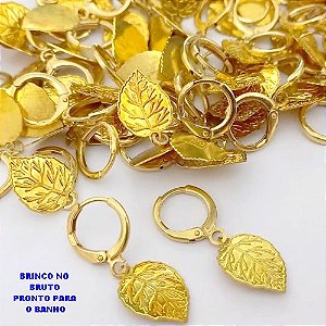 BRINCO NO BRUTO PRONTO PARA O BANHO(CX172)BRINCO ARGOLINHA DE PRESSÃO 100% LATÃO (PESO 1.4GR - BRU25198