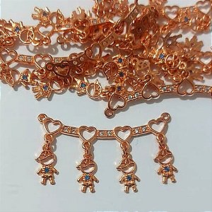 ACESSÓRIO NO BRUTO PRONTO PARA O BANHO - (MAD) . (CX.54) CANGA 4 MENINOS COM ZIRCÔNIA 20X40MM - PESO TOTAL 2,6GR - BRU0003856