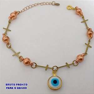 PULSEIRA NO BRUTO PRONTO PARA O BANHO(173)-PULSEIRA SIMPLES E DELICADA TODA TRABALHADA(TAMANHO 18CM+EXTENSOR -( PESO 2.8GR - BRU25246