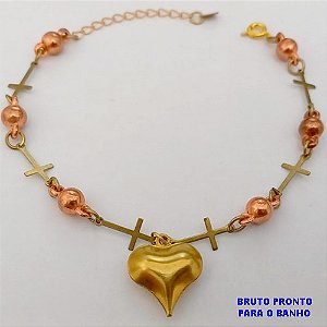 PULSEIRA NO BRUTO PRONTO PARA O BANHO(173)-PULSEIRA SIMPLES E DELICADA TODA TRABALHADA(TAMANHO 18CM+EXTENSOR -( PESO 2.8GR - BRU25248