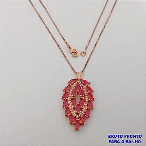 GARGANTILHA NO BRUTO PRONTO PARA O BANHO(173)-GARGANTILHA COM CORRENTE VENEZIANA DE 45+EXTENSOR - TAMANHO PINGENTE 3.5CM / PESO 6.6GR - BRU25262