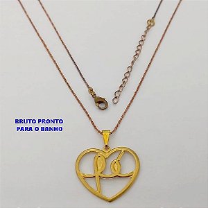 GARGANTILHA NO BRUTO PRONTO PARA O BANHO(174)-GARGANTILHA COM CORRENTE L11 COM FECHO LAGOSTA (TAMANHO 45CM+EXTENSOR)( PINGENTE DE 2.2MM)/ PESO 1.7GR - BRU25282