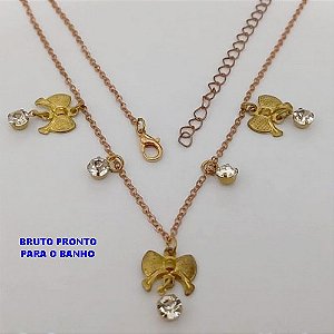 SHOCKER NO BRUTO PRONTO PARA O BANHO(CX175) SHOCKER SIMPLES E DELICADA COM PEDRINHAS DE CRISTAL / PESO TOTAL 3.9GR / TAMANHO 40CM+ EXTENSOR / BRU25327