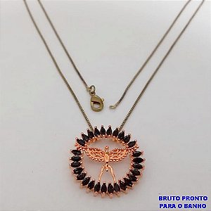 GARGANTILHA NO BRUTO PRONTO PARA O BANHO(CX175) GARGANTILHA COM CORRENTE VENEZIANA DE 45CM E PINGENTE COM BASE EM ALTA FUSÃO DE 2,5CM / PESO TOTAL 4.9GR / BRU25331