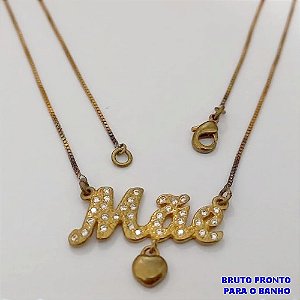 GARGANTILHA NO BRUTO PRONTO PARA O BANHO(CX175) GARGANTILHA COM CORRENTE VENEZIANA DE 45CM/ PINGENTE MÃE TODO CRAVEJADO 2X1CM / PEÇA EM ALTA FUSÃO / PESO TOTAL 3.7GR / BRU25342
