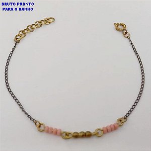 PULSEIRA NO BRUTO PRONTO PARA O BANHO(CX176) PULSEIRA SIMPLES E DELICADA 18CM / PESO 1,4GR / BRU25382