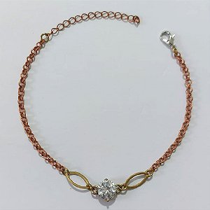 PULSEIRA NO BRUTO PRONTO PARA O BANHO - (CX.57) PULSEIRA COM ZIRCÔNIA REDONDA 17CM / PESO 3,5GR / BRU25505