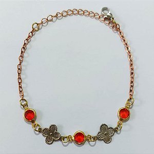 PULSEIRA NO BRUTO PRONTO PARA O BANHO - PULSEIRA COM VAN CLEEF E PEDRAS CRISTAIS 17CM / PESO 2,2GR / BRU25516