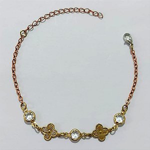 PULSEIRA NO BRUTO PRONTO PARA O BANHO - PULSEIRA COM VAN CLEEF E PEDRAS CRISTAIS 17CM / PESO 2,2GR / BRU25517
