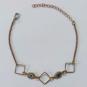 PULSEIRA NO BRUTO PRONTO PARA O BANHO - PULSEIRA COM OLHOS GREGOS 17CM / PESO 2,2GR / BRU25525