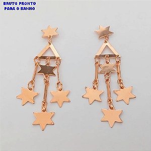 BRINCO NO BRUTO PRONTO PARA BANHO BRINCO(CX177)BRINCO ARTICULADO TODO EM ESTRELAS 5X2CM PESO TOTAL 3,2GR (LATÃO) BRU25405