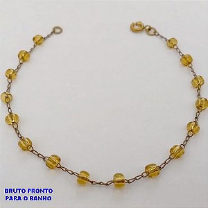 PULSEIRA NO BRUTO PRONTO PARA BANHO (CX177) (100% LATÃO) - PULSEIRA TADA COM CRISTAIS -TAMANHO 18CM - PESO TOTAL 1.8GR - BRU25423