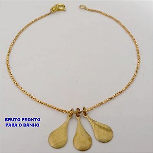 PULSEIRA NO BRUTO PRONTO PARA BANHO (CX177) (100% LATÃO) -SIMPLES E DELICADA DE 18CM - PESO TOTAL 1.5GR - BRU25430