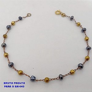 PULSEIRA NO BRUTO PRONTO PARA BANHO (CX177) (100% LATÃO) -SIMPLES E DELICADA DE 18CM - PESO TOTAL 2.1GR - BRU25431