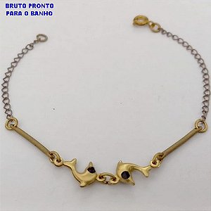 PULSEIRA NO BRUTO PRONTO PARA BANHO (CX177) (100% LATÃO) -SIMPLES E DELICADA DE 18CM - PESO TOTAL 1.6GR - BRU25432