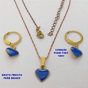 CONJUNTO NO BRUTO PRONTO PARA O BANHO(CX178) -CONJUNTO COM CORRENTE L-11 DE 45CM+EXTENSOR - TAMANHO:PINGENTE 10MM - PESO TOTAL 2.9GR - BRU25461