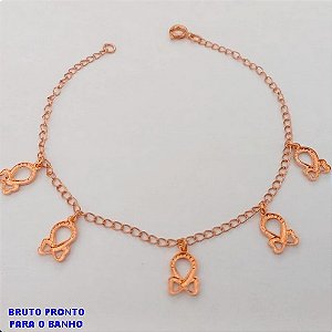PULSEIRA NO BRUTO PRONTO PARA O BANHO(CX178) - PULSEIRA SIMPLES E DELICADA - TAMANHO: 18CM - PESO TOTAL 1.9GR - BRU25466