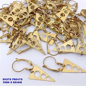 BRINCO NO BRUTO PRONTO PARA O BANHO(CX178) -BRINCO COM ARGOLINHA DE PRESSÃO 100% LATÃO - PESO TOTAL 1.5GR - BRU25477