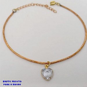 PULSEIRA NO BRUTO PRONTO PARA O BANHO(CX178) -PULSEIRA COM CORRENTE RABO DE RATO E PEDRA DE ZIRCONIA DE 10MM- PESO TOTAL 3.2GR - BRU25481