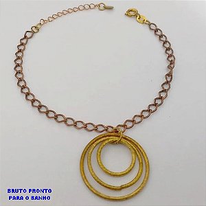 PULSEIRA NO BRUTO PRONTO PARA O BANHO(CX178) -PULSEIRA COM CORRENTE E BOLAS - PESO TOTAL 5.4GR - BRU25482