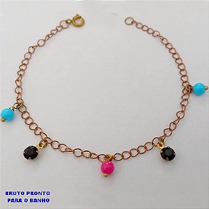 PULSEIRA NO BRUTO PRONTO PARA O BANHO(CX178) -PULSEIRA SIMPLES E DELICADA DE 18CM- PESO TOTAL 1.8GR - BRU25531