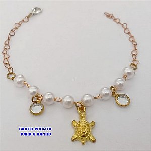 PULSEIRA NO BRUTO PRONTO PARA O BANHO(CX178) -PULSEIRA SIMPLES E DELICADA DE 18CM- PESO TOTAL 1.8GR - BRU25532