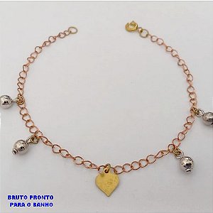 PULSEIRA NO BRUTO PRONTO PARA O BANHO(CX178) -PULSEIRA SIMPLES E DELICADA DE 18CM- PESO TOTAL 2.6GR - BRU25541