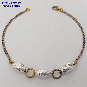 PULSEIRA NO BRUTO PRONTO PARA O BANHO - PULSEIRA SIMPLES E DELICADA- TAMANHO 18CM - PESO:3.1GR - BRU25556