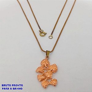 GARGANTILHA NO BRUTO PRONTO PARA O BANHO(CX179)GARGANTILHA COM ORDÃO RABO DE RATO DE 45CM - PINGENTE DE 2,5CM - PESO 6.9GR - BRU25562