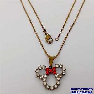 GARGANTILHA NO BRUTO PRONTO PARA O BANHO(CX181)COM CORRENTE VENEZIANA DE 45CM/ PESO 2.6GR / - BRU25617