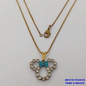 GARGANTILHA NO BRUTO PRONTO PARA O BANHO(CX181)COM CORRENTE VENEZIANA DE 45CM/ PESO 2.6GR / - BRU25618