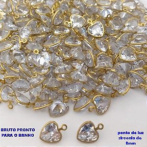 ACESSORIO NO BRUTO PRONTO PARA O BANHO(pote) - PONTO DE LUZ DE 8MM( ZIRCONIA) COM UMA ARGOLINHA/ VENDIDA POR UNIDADE / PESO 0,05GR / BRU25622