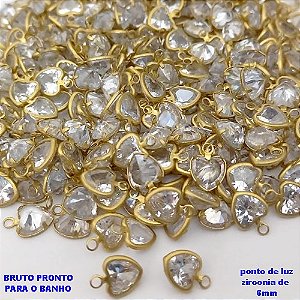 ACESSORIO NO BRUTO PRONTO PARA O BANHO(pote) - PONTO DE LUZ DE 6MM( ZIRCONIA) COM UMA ARGOLINHA/ VENDIDA POR UNIDADE / PESO 0,04GR / BRU25624