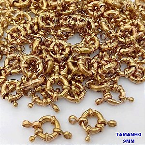 ACESSORIO NO BRUTO PRONTO PARA O BANHO(CX15) - FECHO BOIA - TAMANHO 9MM - VENDIDO POR UNIDADE - PESO 0,09GR - 100% LATÃO - BRU25629