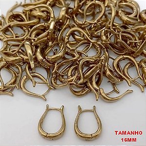 BRINCO NO BRUTO PRONTO PARA O BANHO(CX181)- BRINCO ARGOLINHA DE PRESSÃO (TRANQUETA) - TAMANHO: 16MM - PESO TOTAL 1.9GR - BRU25639