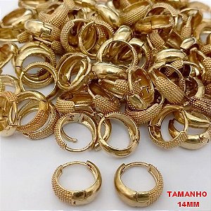 BRINCO NO BRUTO PRONTO PARA O BANHO(CX181)- BRINCO ARGOLINHA DE PRESSÃO (TRANQUETA) - TAMANHO: 14MM - PESO TOTAL 2GR - BRU25643