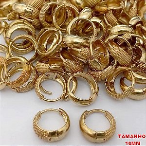 BRINCO NO BRUTO PRONTO PARA O BANHO(CX181)- BRINCO ARGOLINHA DE PRESSÃO (TRANQUETA) - TAMANHO: 16MM - PESO TOTAL 3.8GR - BRU25644