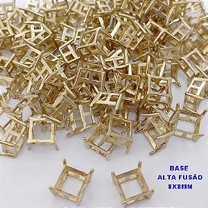 ACESSORIO BASE NO BRUTO ALTA FUSÃO - (CX182) BASE QUADRADA TAMANHO 8X8MM (ALTA FUSÃO) (VENDIDA POR UNIDADE ) - PESO 0,05GR - BRU25648
