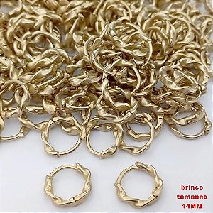 BRINCO NO BRUTO PRONTO PARA O BANHO(CX181)- BRINCO ARGOLINHA DE PRESSÃO (TRANQUETA) - TAMANHO: 14MM - PESO TOTAL 1.5GR - BRU25666