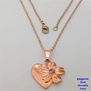 GARGANTILHA NO BRUTO PRONTO PARA O BANHO(CX183)-(CRIS) COM CORRENTE CADEADINHO DE 45CM COM FECHO LAGOSTA(PINGENTE 2CM COM PEDRA ZIRCONIA DE 2MM) - PESO TOTAL 2.9GR - BRU25681