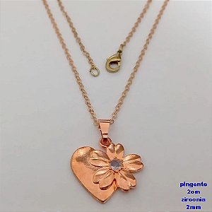 GARGANTILHA NO BRUTO PRONTO PARA O BANHO(CX183)-(CRIS) COM CORRENTE CADEADINHO DE 45CM COM FECHO LAGOSTA(PINGENTE 2CM COM PEDRA ZIRCONIA DE 2MM) - PESO TOTAL 2.9GR - BRU25682