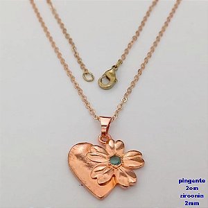 GARGANTILHA NO BRUTO PRONTO PARA O BANHO(CX183)-(CRIS) COM CORRENTE CADEADINHO DE 45CM COM FECHO LAGOSTA(PINGENTE 2CM COM PEDRA ZIRCONIA DE 2MM) - PESO TOTAL 2.9GR - BRU25683