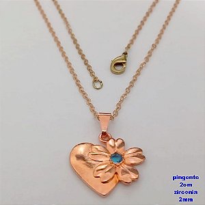 GARGANTILHA NO BRUTO PRONTO PARA O BANHO(CX183)-(CRIS) COM CORRENTE CADEADINHO DE 45CM COM FECHO LAGOSTA(PINGENTE 2CM COM PEDRA ZIRCONIA DE 2MM) - PESO TOTAL 2.9GR - BRU25684