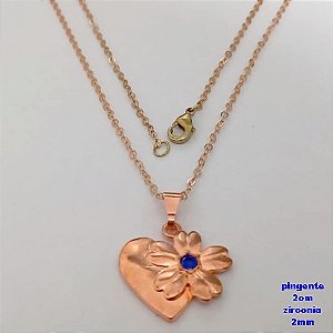 GARGANTILHA NO BRUTO PRONTO PARA O BANHO(CX183)-(CRIS) COM CORRENTE CADEADINHO DE 45CM COM FECHO LAGOSTA(PINGENTE 2CM COM PEDRA ZIRCONIA DE 2MM) - PESO TOTAL 2.9GR - BRU25686