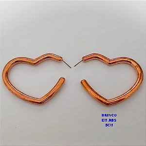 BRINCO NO BRUTO PRONTO PARA O BANHO(CX184) - ARGOLA DE ARGOLA FORMATO DE CORAÇÃO(ABS) TAMANHO 5CM - PESO TOTAL 5.7GR - BRU25401