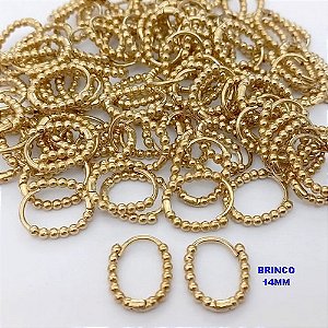 BRINCO NO BRUTO PRONTO PARA O BANHO(CX184)- BRINCO ARGOLINHA DE PRESSÃO(TRANQUETA)TAMANHO 14MM- PESO TOTAL 1.6GR - BRU25731